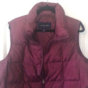 Lands End Puffer Vest Maroon 1X